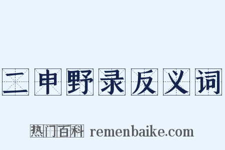 二申野录反义词是什么意思的图片